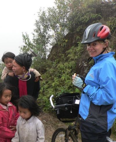 Paula Dyche Cycling on the  tour with redspokes